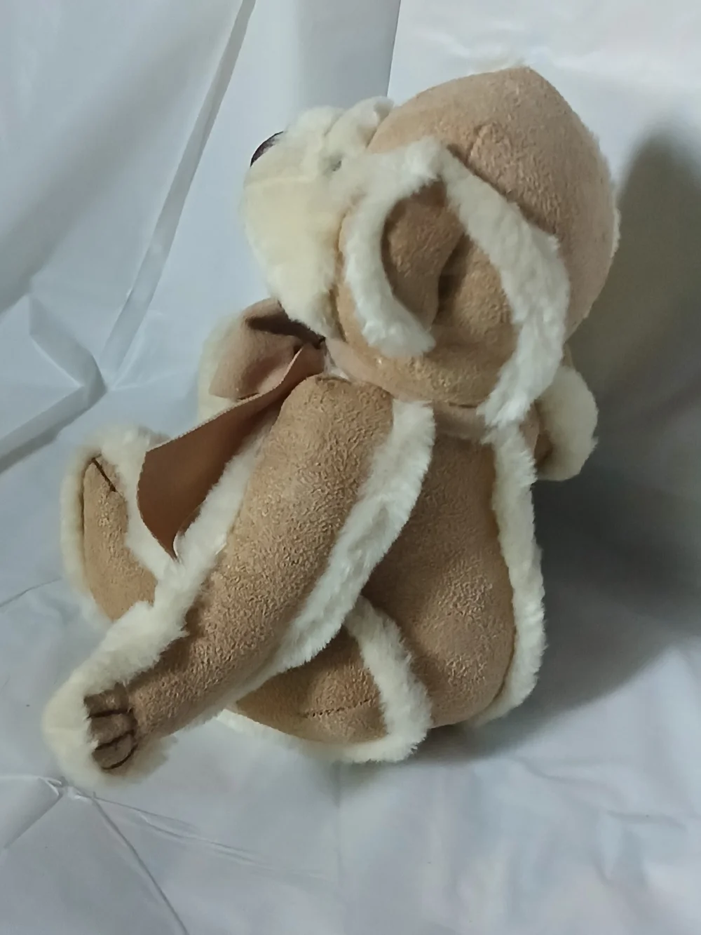 Bath & Body Works Beige and Cream Plush Teddy Bear with Bow